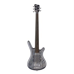 Warwick Teambuilt Pro Series Corvette $$, 5-String, Fretless - Nirvana Black Transparent Satin pas/act ASH fretless w/ Bag